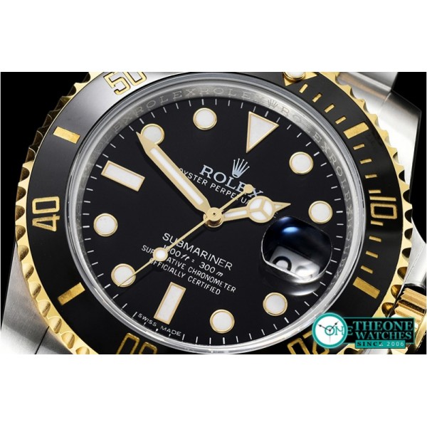 Rolex - Submariner 116613 YG/SS Cer Bez Blk Noob Asia 2836