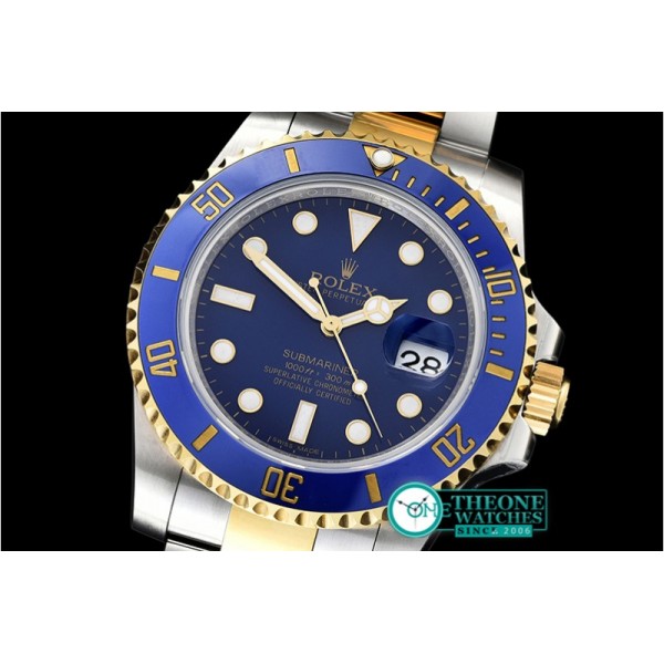 Rolex - Submariner 116613 YG/SS Cer Bez Blue Noob Asia 2836