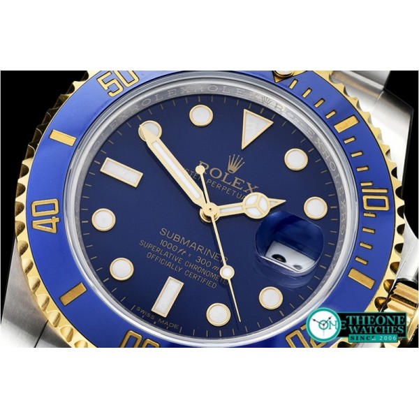 Rolex - Submariner 116613 YG/SS Cer Bez Blue Noob Asia 2836