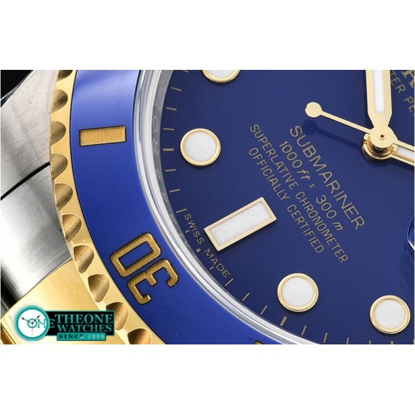 Rolex - Submariner 116613 YG/SS Cer Bez Blue Noob Asia 2836