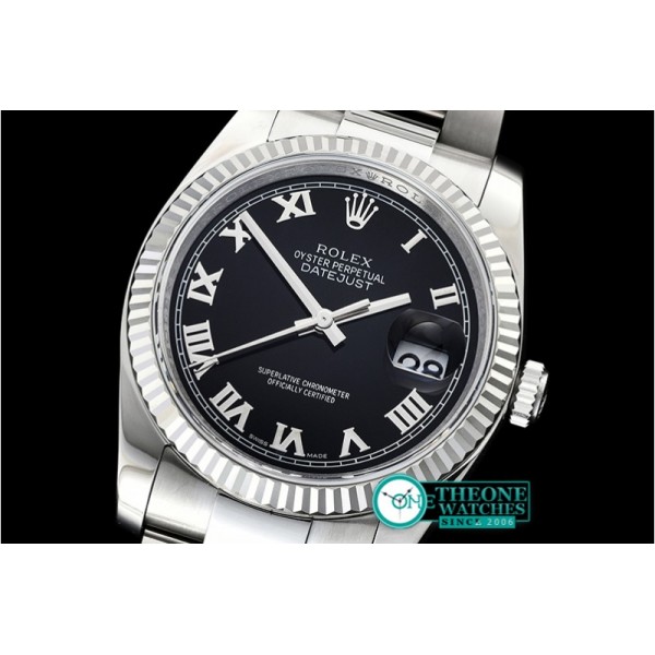 Rolex - DJ 36mm Oyst Flt 904L SS/SS Black Roman ARF A3135 Mod