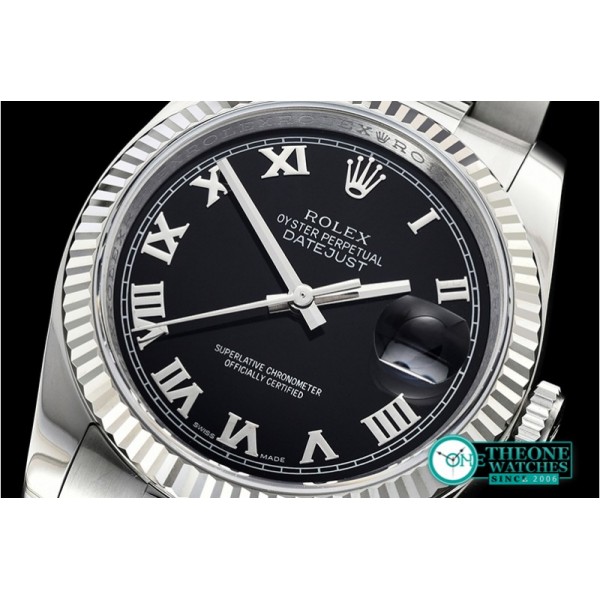 Rolex - DJ 36mm Oyst Flt 904L SS/SS Black Roman ARF A3135 Mod