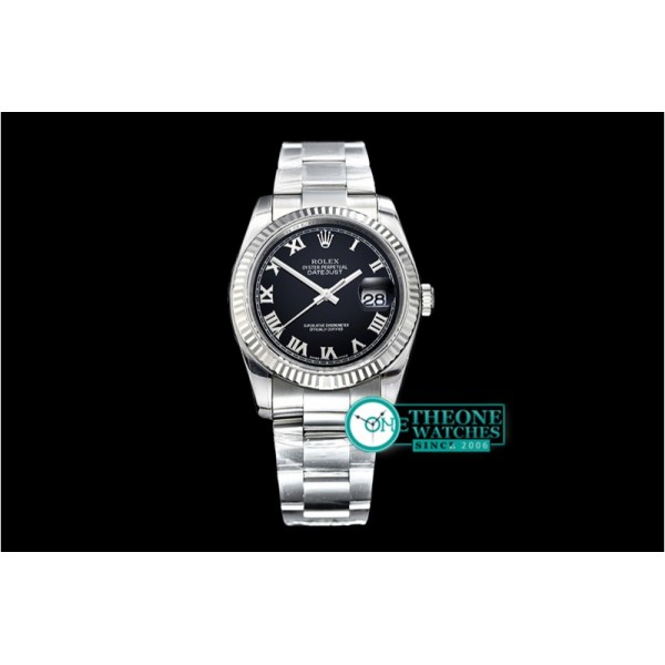 Rolex - DJ 36mm Oyst Flt 904L SS/SS Black Roman ARF A3135 Mod