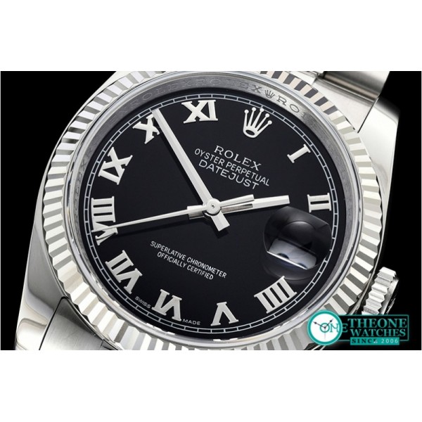 Rolex - DJ 36mm Jub Flt 904L SS/SS Black Roman ARF A3135 Mod