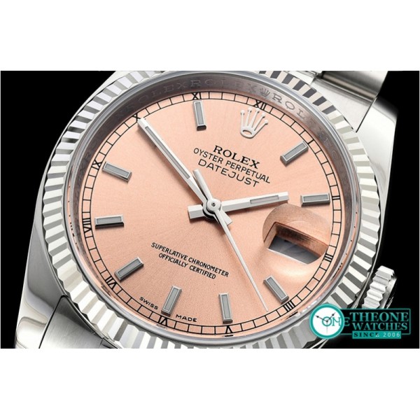 Rolex - DJ 36mm Jub Flt 904L SS/SS Rose Stick ARF A3135 Mod