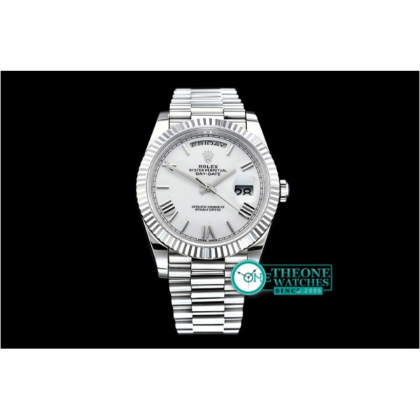 Rolex - DayDate 40mm Flt SS/SS Pearl Wht Roman BP Swiss 2836