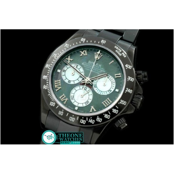 Rolex - PVD/PVD MOP Green Roman Asia 7750 Running Secs @ 6