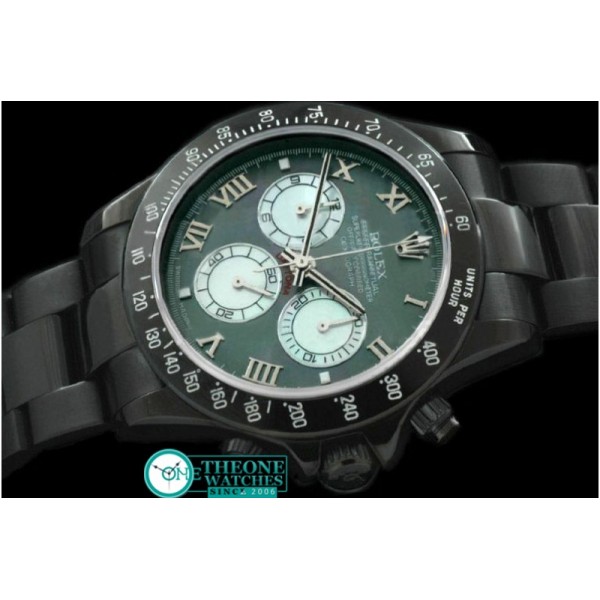 Rolex - PVD/PVD MOP Green Roman Asia 7750 Running Secs @ 6