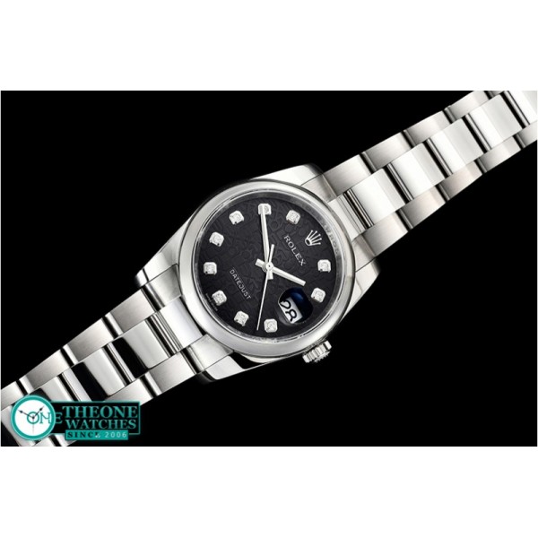 Rolex - DJ 36mm Oyst Dome SS/SS Black Anniv Diam DJF A3135