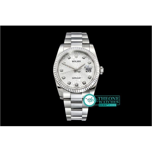 Rolex - DJ 36mm Oyst Fluted SS/SS Silver Anniv Diam DJF A3135