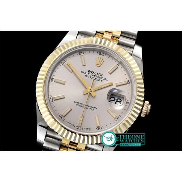 Rolex - DJ2 41mm Jub Flt Wrap YG/SS Grey Stick BP Asia 2836