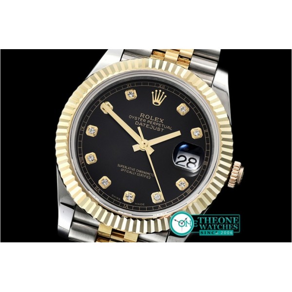 Rolex - DJ2 41mm Jub Flt Wrap YG/SS Black Diams BP Asia 2836