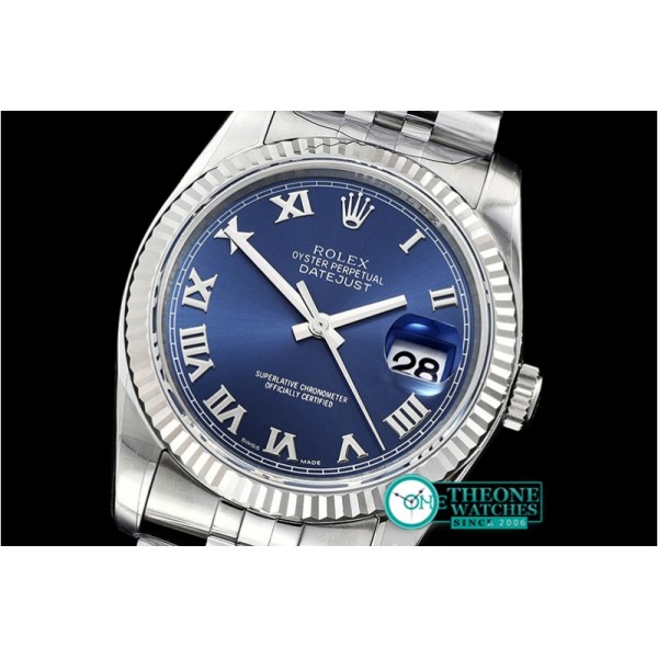 Rolex - DJ 36mm Jub Fluted 904L SS/SS Blue Roman ARF A3135