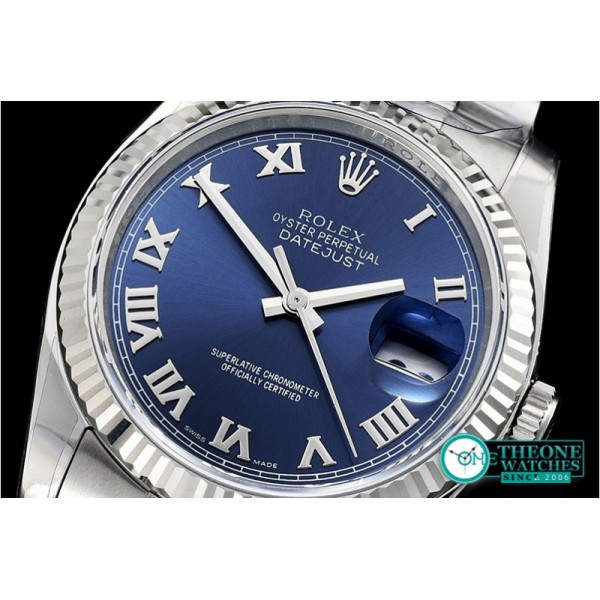 Rolex - DJ 36mm Jub Fluted 904L SS/SS Blue Roman ARF A3135