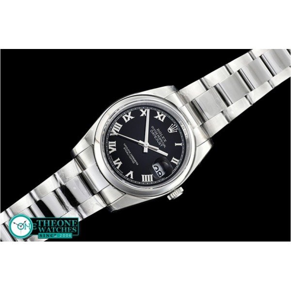 Rolex - DJ 36mm Oyst Dome 904L SS/SS Black Roman ARF A3135