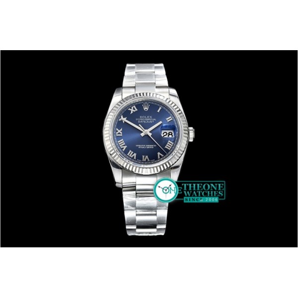 Rolex - DJ 36mm Oyst Fluted 904L SS/SS Blue Roman ARF A3135