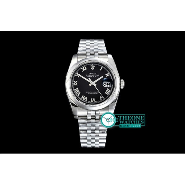 Rolex - DJ 36mm Jub Dome 904L SS/SS Black Roman ARF A3135