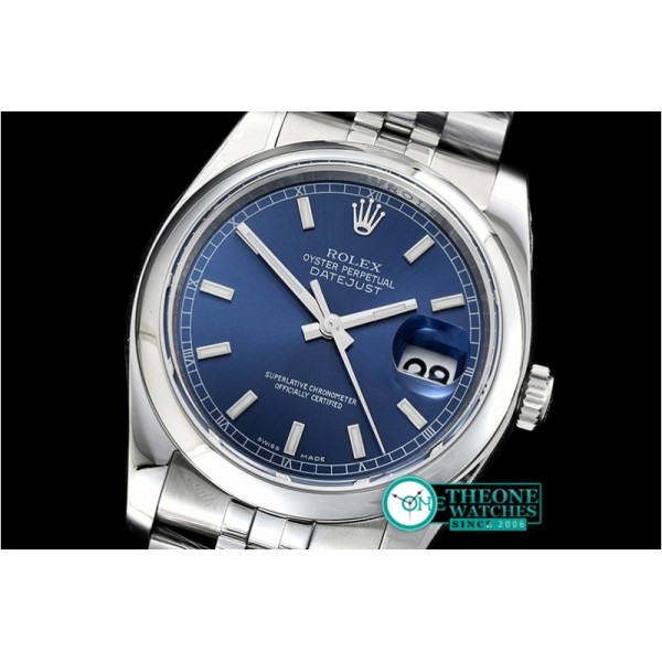 Rolex - DJ 36mm Jub Dome 904L SS/SS Blue Sticks ARF A3135