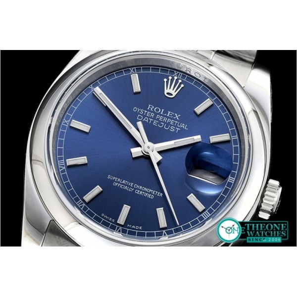 Rolex - DJ 36mm Jub Dome 904L SS/SS Blue Sticks ARF A3135