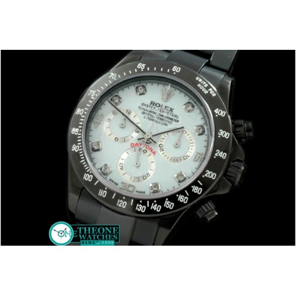 Rolex - PVD/PVD White Diam Asia 7750 Running Secs @ 6.00