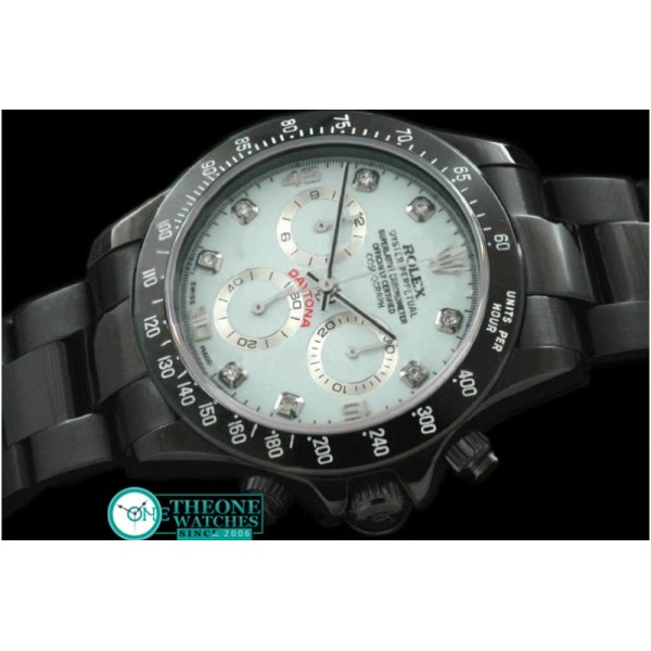 Rolex - PVD/PVD White Diam Asia 7750 Running Secs @ 6.00