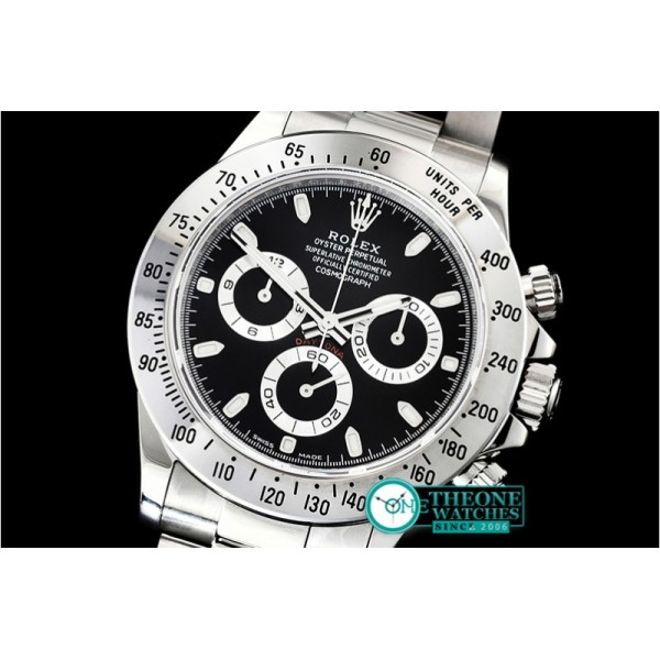 Rolex - Daytona 116520 SS/SS Black/Stk Noob Asia 4130 Mod