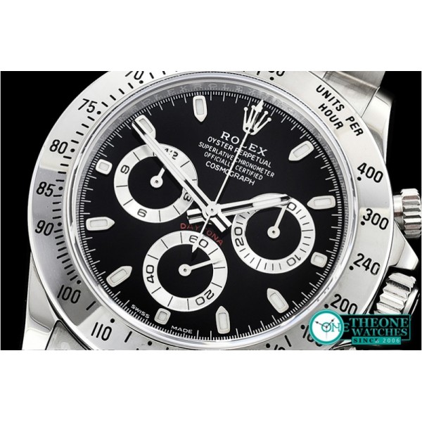 Rolex - Daytona 116520 SS/SS Black/Stk Noob Asia 4130 Mod