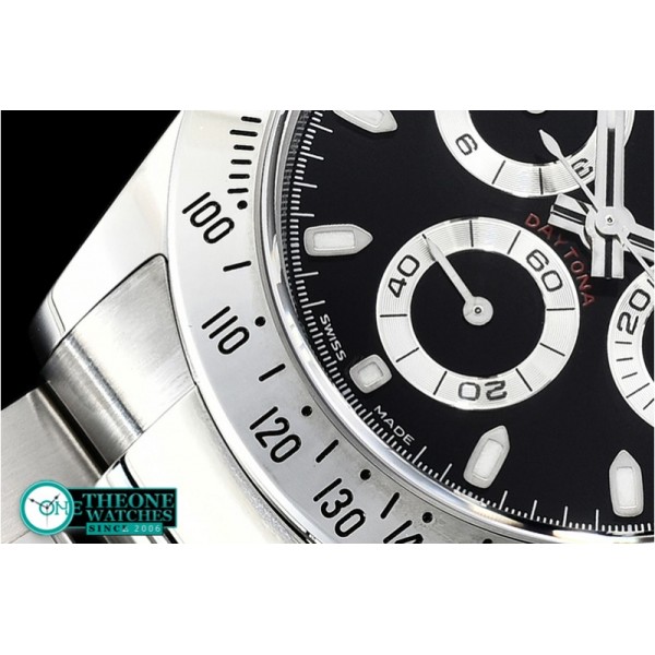 Rolex - Daytona 116520 SS/SS Black/Stk Noob Asia 4130 Mod