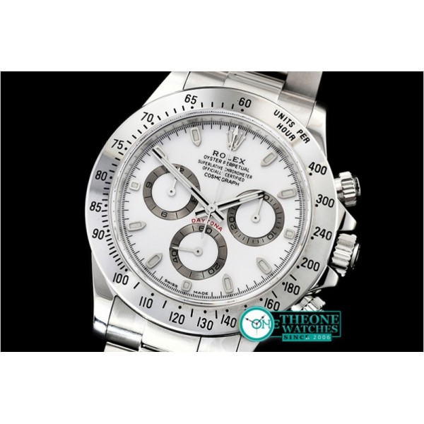 Rolex - Daytona 116520 SS/SS White/Stk Noob Asia 4130 Mod