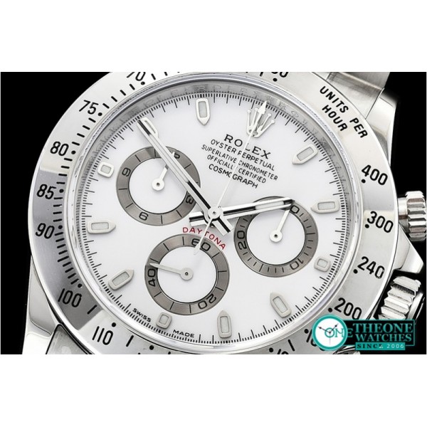 Rolex - Daytona 116520 SS/SS White/Stk Noob Asia 4130 Mod