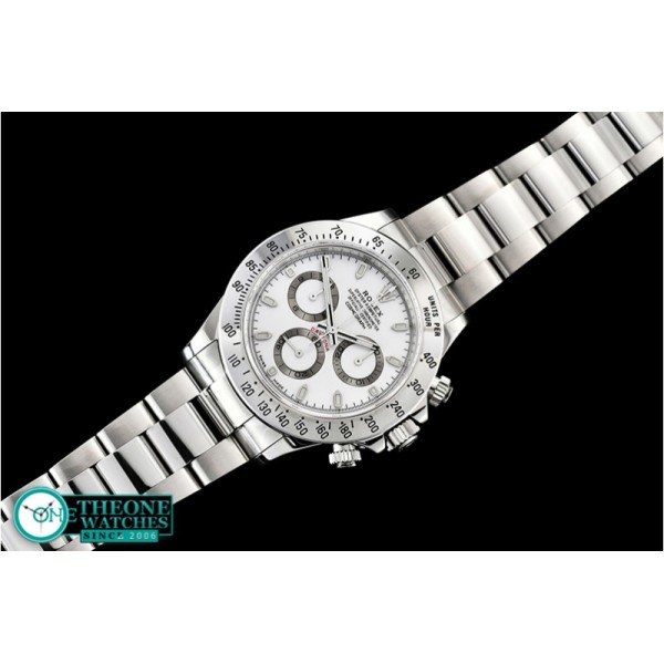 Rolex - Daytona 116520 SS/SS White/Stk Noob Asia 4130 Mod