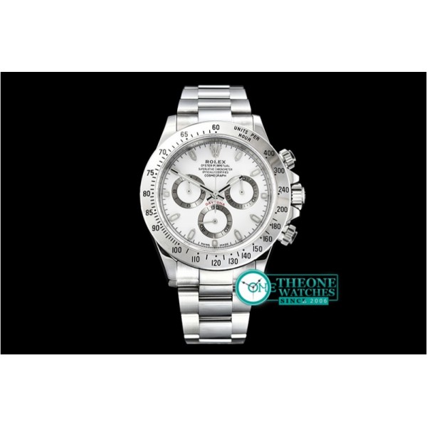 Rolex - Daytona 116520 SS/SS White/Stk Noob Asia 4130 Mod