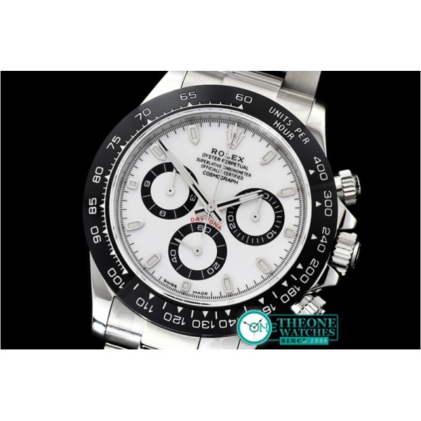 Rolex - Daytona 116500 CER/SS White/Stk Noob Asia 4130 Mod