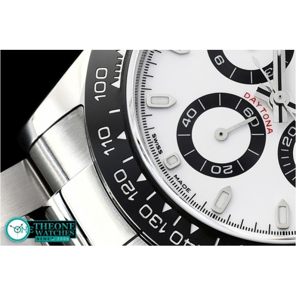 Rolex - Daytona 116500 CER/SS White/Stk Noob Asia 4130 Mod