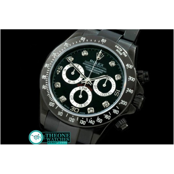 Rolex - PVD/PVD Black Diam Asia 7750 Running Secs @ 6.00