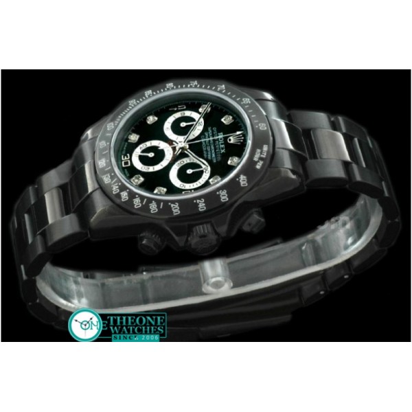 Rolex - PVD/PVD Black Diam Asia 7750 Running Secs @ 6.00