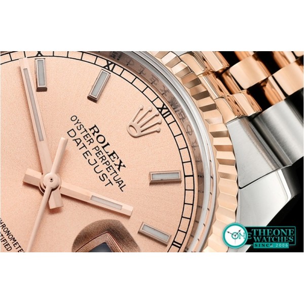 Rolex - Datejust 36mm Flt RG/SS Rose Gold/Stk ARF Asia SH3135