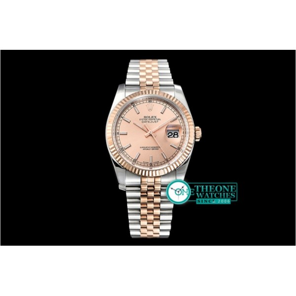 Rolex - Datejust 36mm Flt RG/SS Rose Gold/Stk ARF Asia SH3135