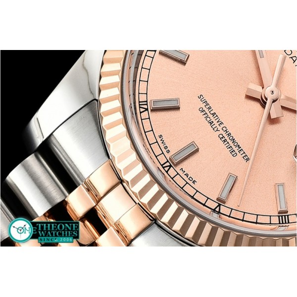 Rolex - Datejust 36mm Flt RG/SS Rose Gold/Stk ARF Asia SH3135