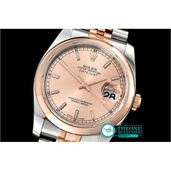 Rolex - Datejust 36mm Smt RG/SS Rose Gold/Stk ARF Asia SH3135