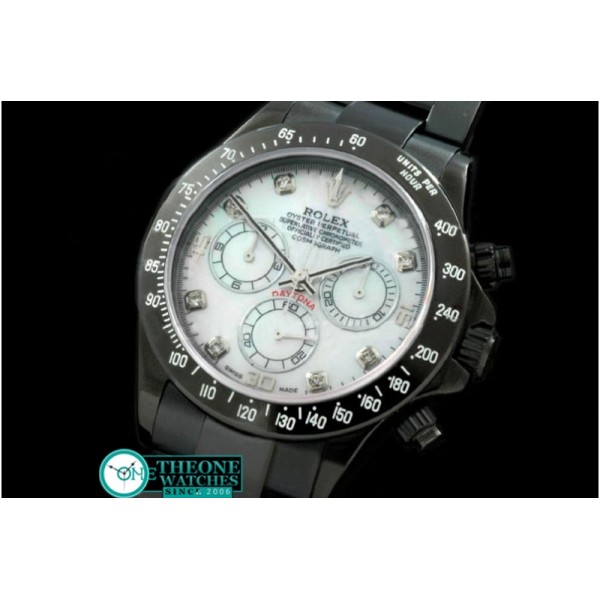 Rolex - PVD/PVD MOP White Diam Asia 7750 Running Secs @ 6.00