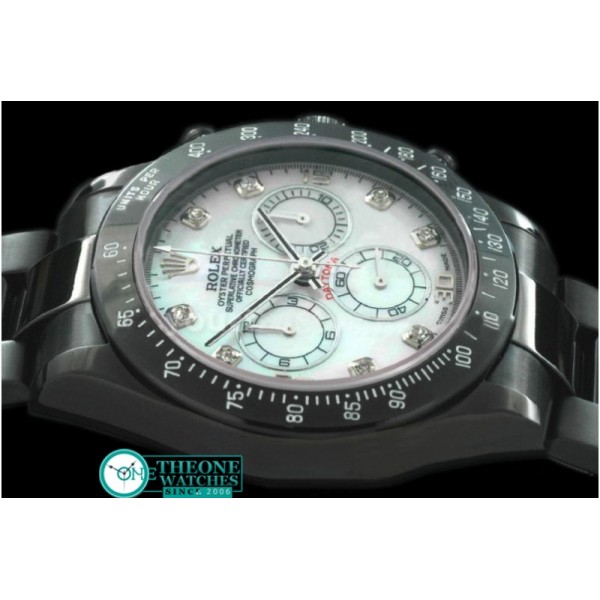 Rolex - PVD/PVD MOP White Diam Asia 7750 Running Secs @ 6.00