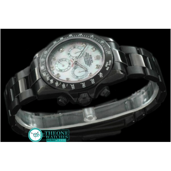 Rolex - PVD/PVD MOP White Diam Asia 7750 Running Secs @ 6.00