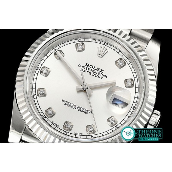 Rolex - DJ2 41mm Jub Flt SS/SS Silver Wht Diam Noob A3235