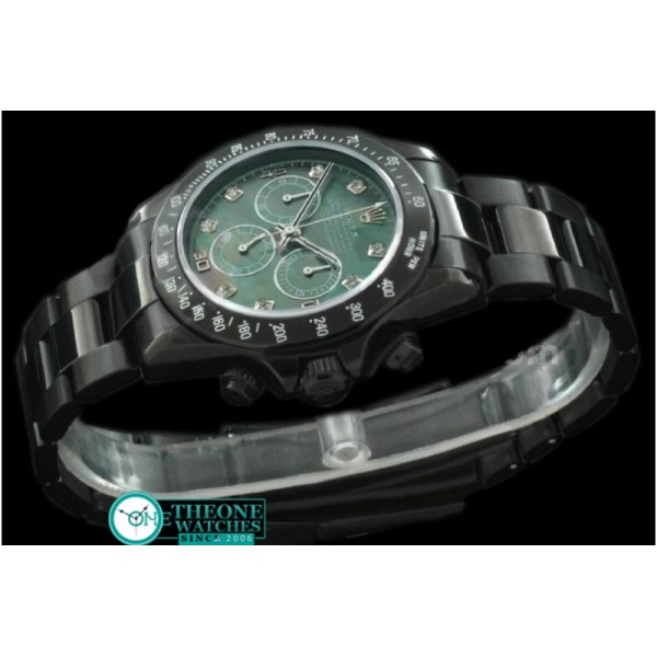 Rolex - PVD/PVD MOP Green Diam Asia 7750 Running Secs @ 6.00