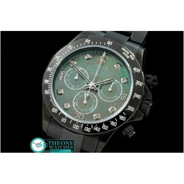 Rolex - PVD/PVD MOP Green Diam Asia 7750 Running Secs @ 6.00