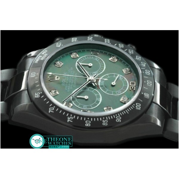 Rolex - PVD/PVD MOP Green Diam Asia 7750 Running Secs @ 6.00