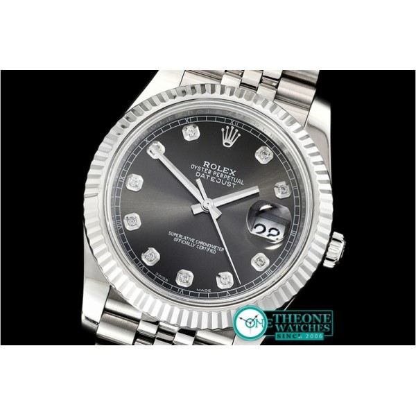 Rolex - DJ2 41mm Jub Flt SS/SS Grey Diam Noob A3235