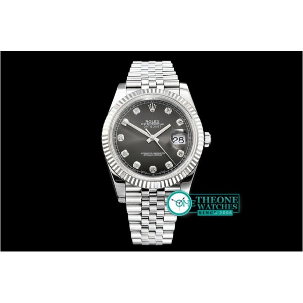 Rolex - DJ2 41mm Jub Flt SS/SS Grey Diam Noob A3235