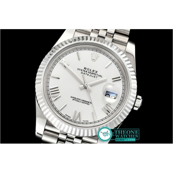 Rolex - DJ2 41mm Jub Flt SS/SS Pearl White/Roman Noob A3235